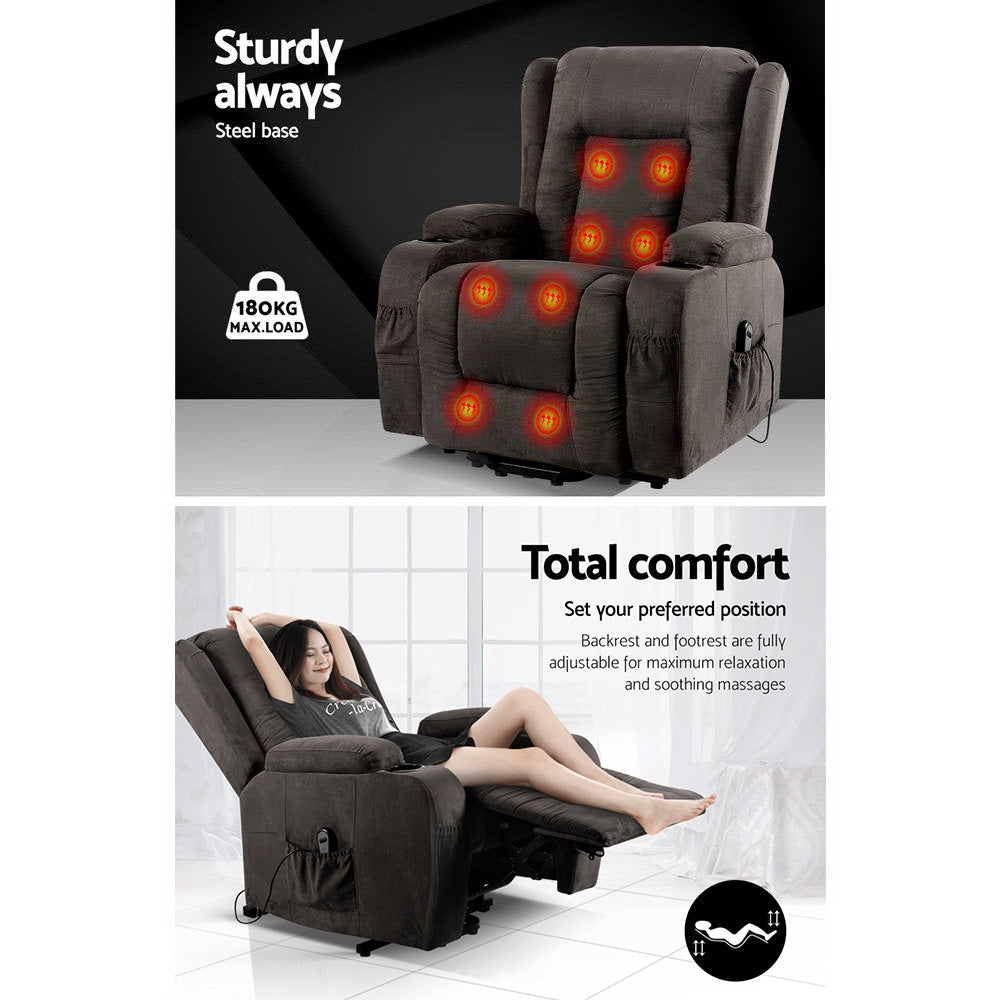 Artiss Electric Recliner Chair Heated Massage Lounge