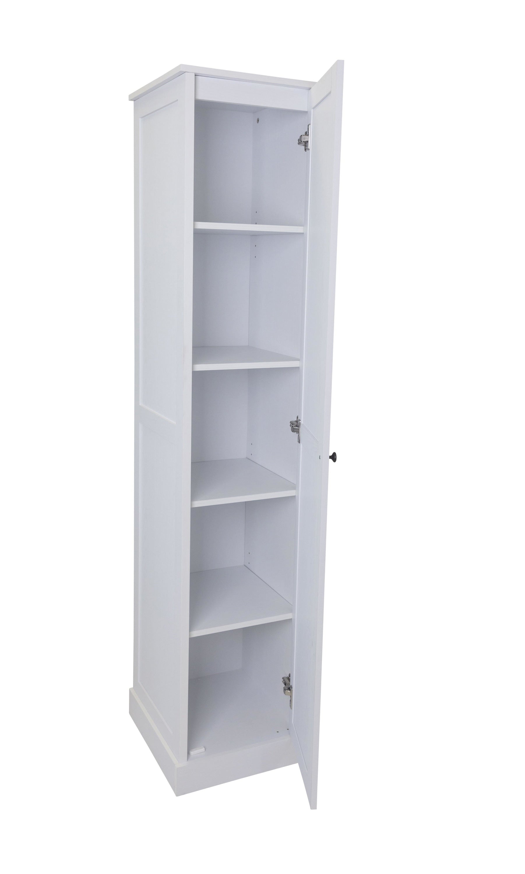Hamptons 1 Door 5 Tier Shelf Multipurpose Cupboard White