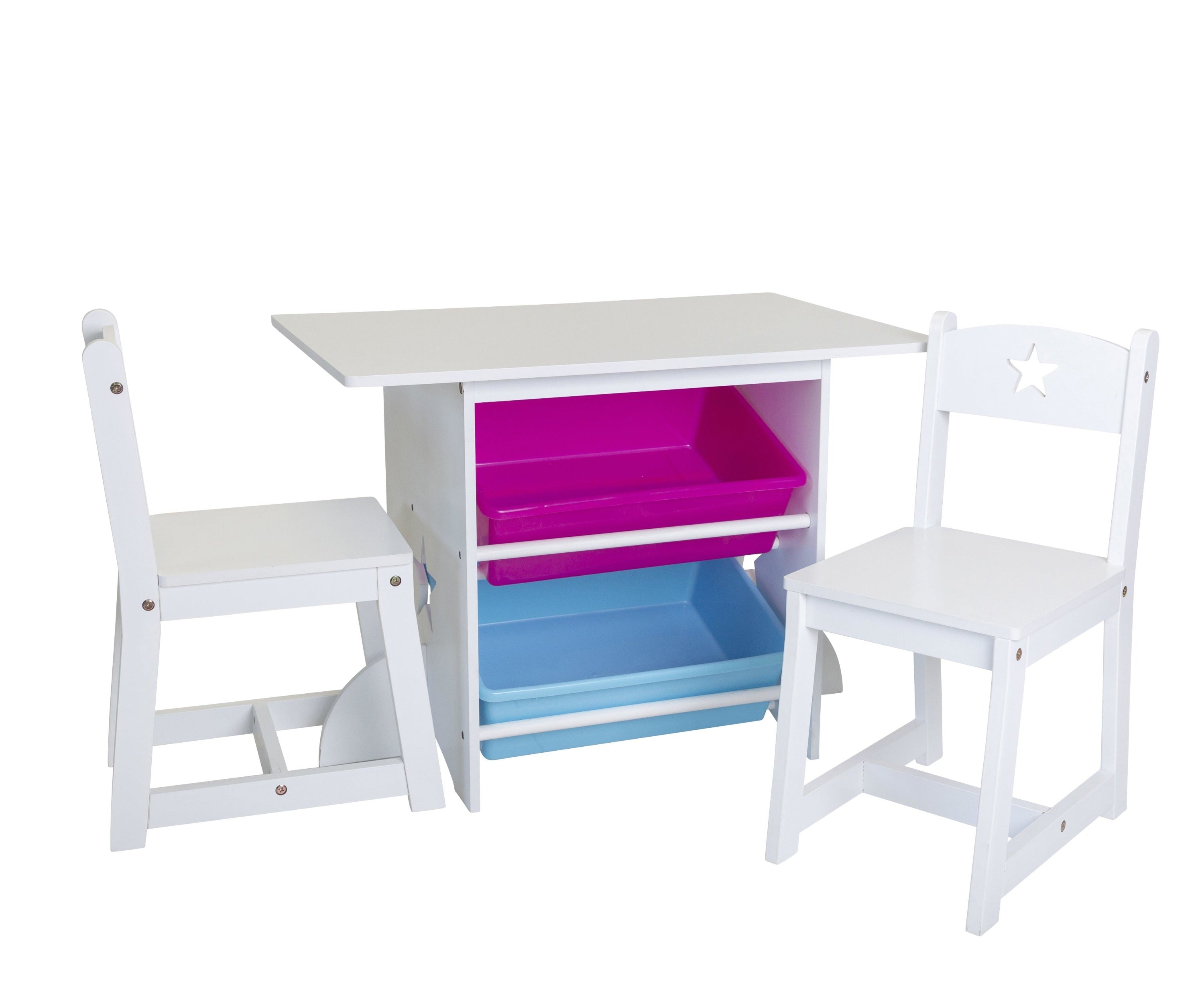 Kids Activity Play Table Chair Set with Storage Bins - Desk 