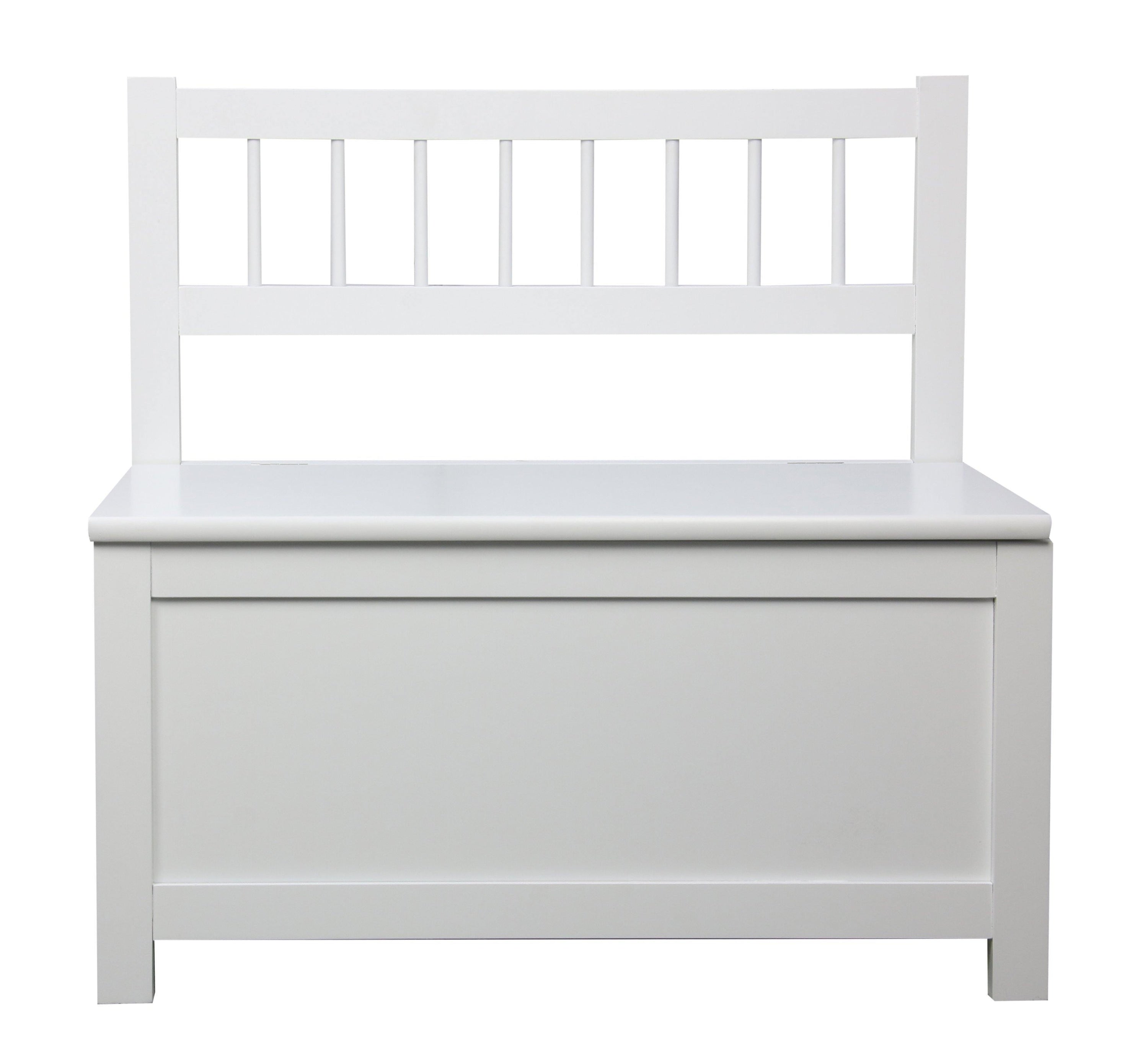 Kids Toy Storage Bench Seat With Non Toxic Lead White Paint