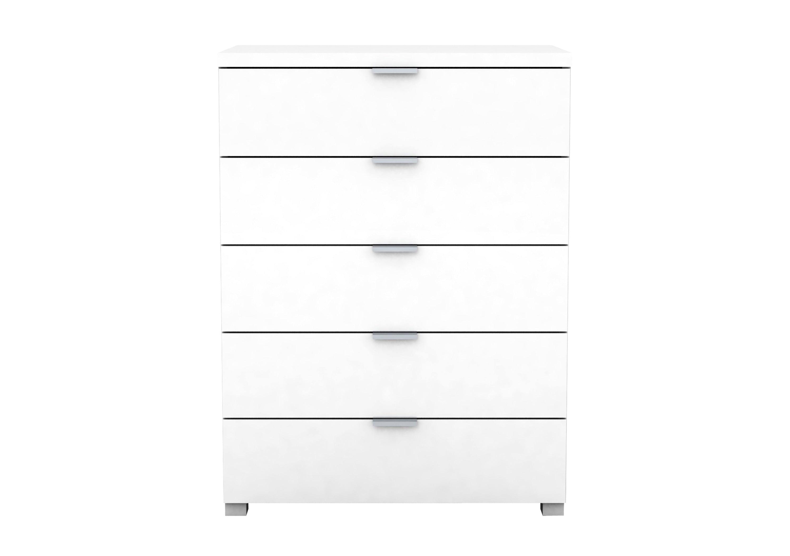 Kyana High Gloss Chest of 5 Drawers Bedroom Storage Tallboy 