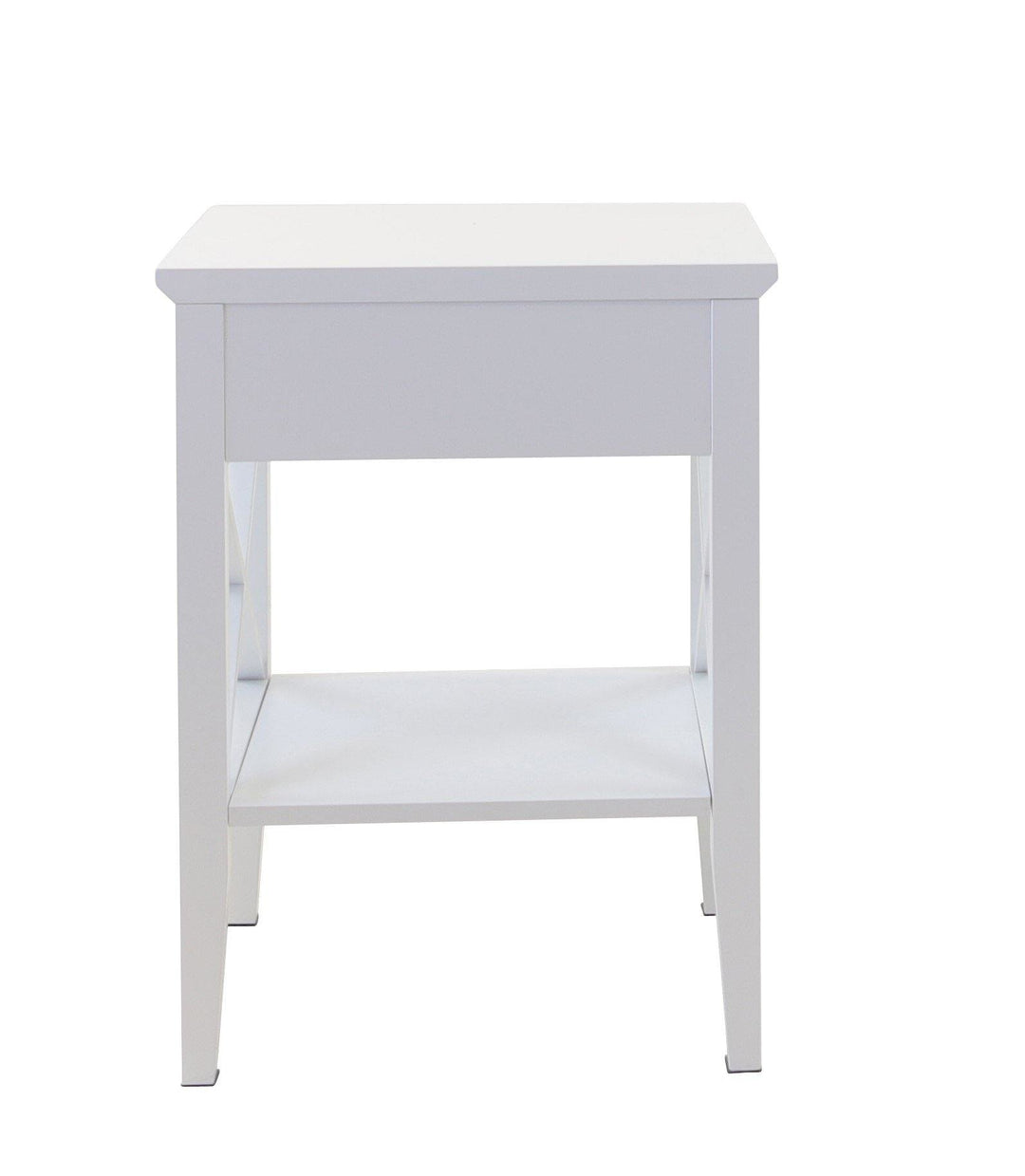 Long Island 1 Storage Drawer Bedroom Bedside Table - White