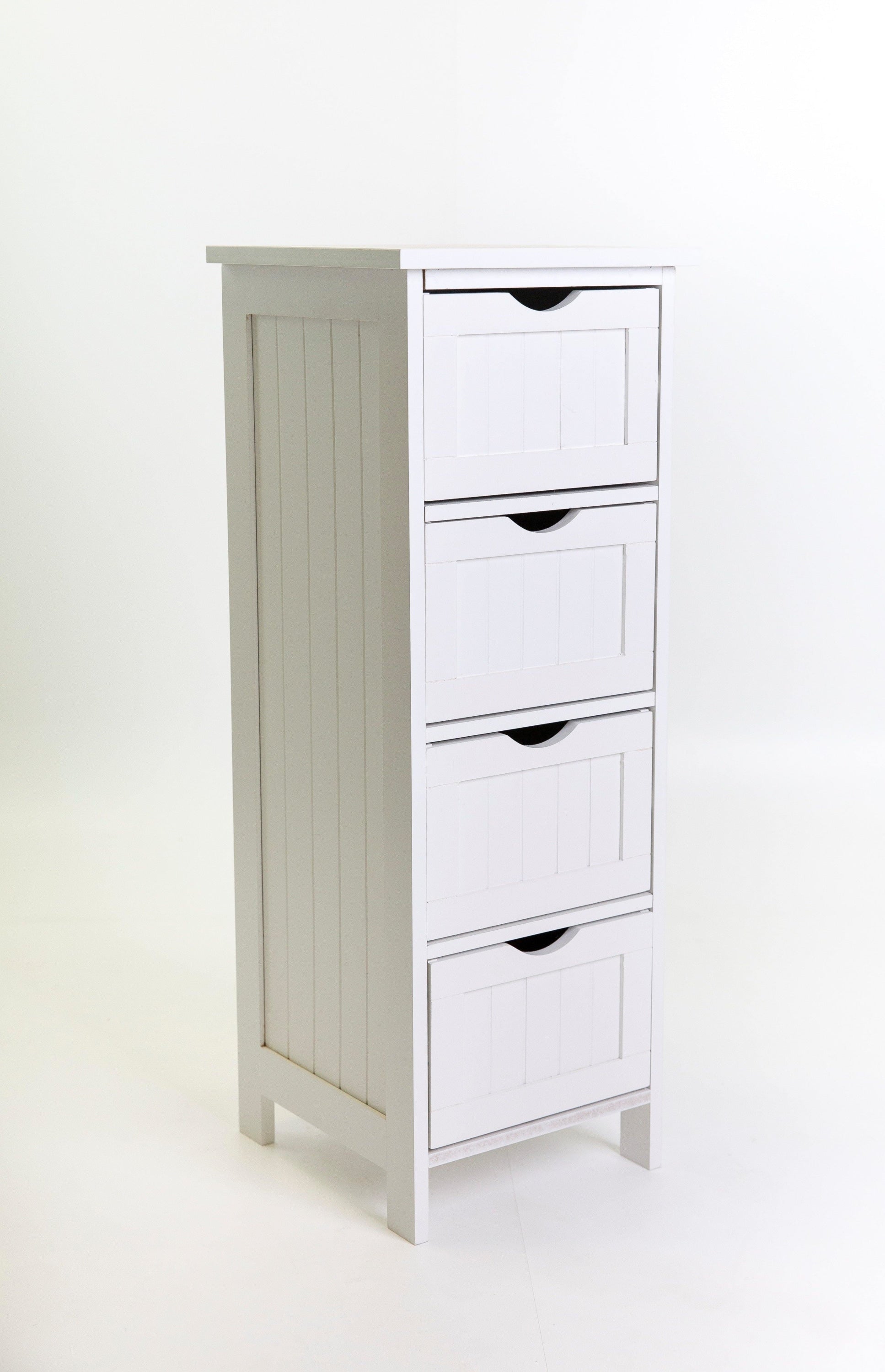 Maine 4 Drawer Multipurpose Bathroom Storage Cabinet White