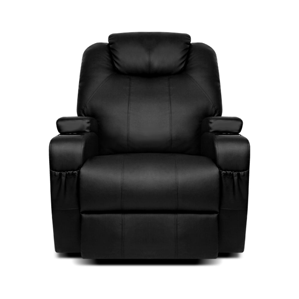 Recliner Heated Massage Chair PU Leather