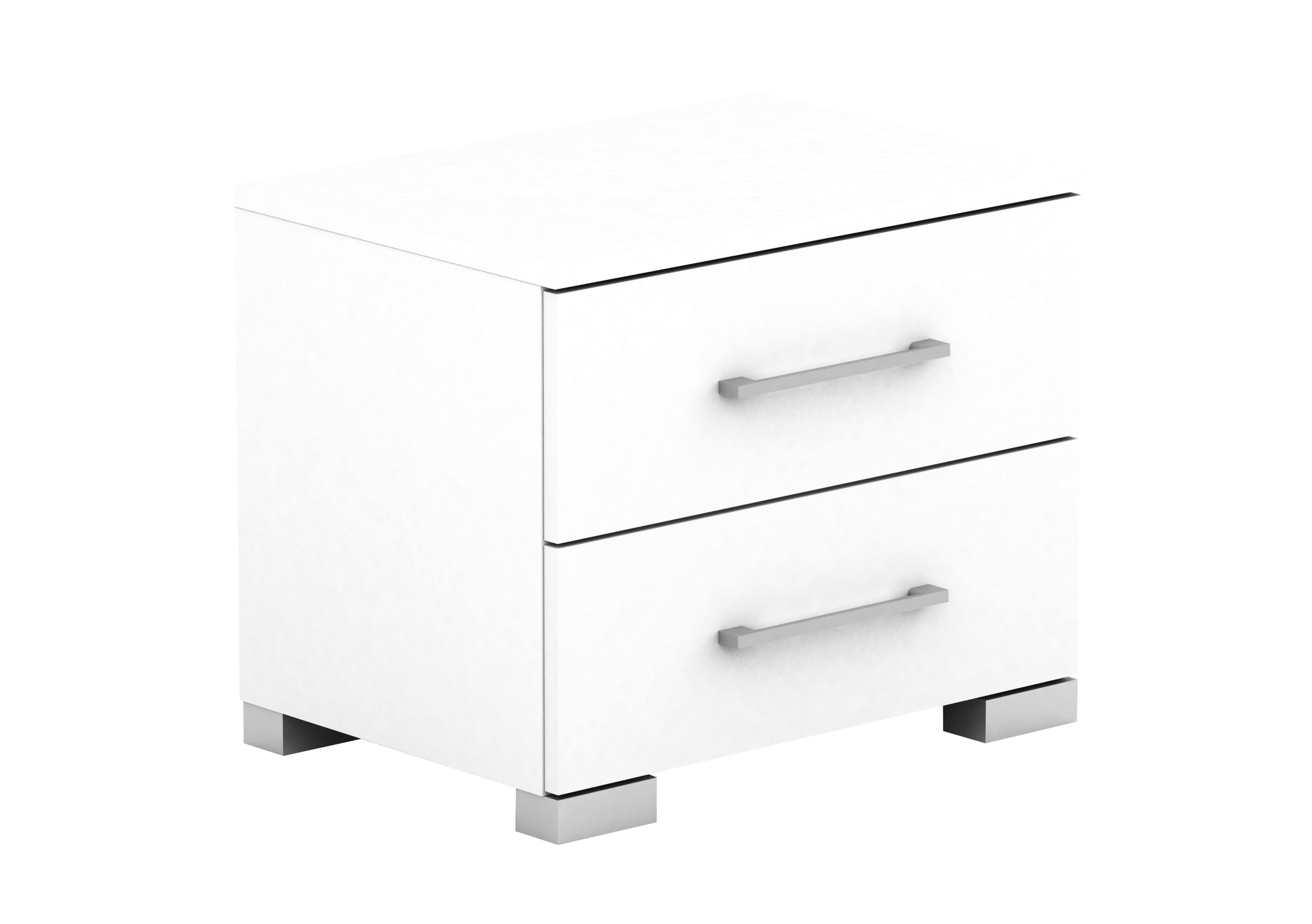 Tarin 2 Drawer Storage Bedside Table - White Bedroom Side